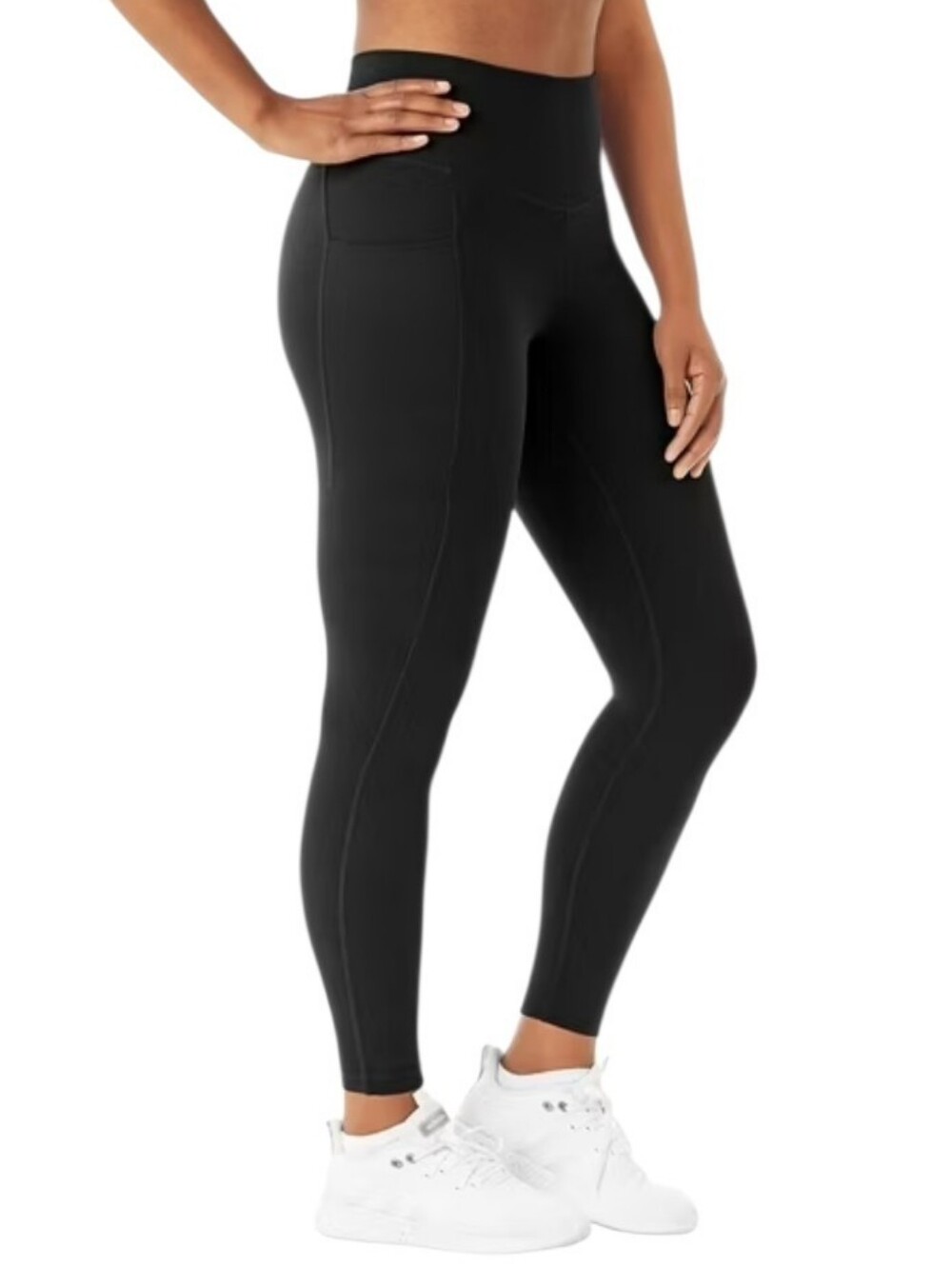 NWT Members Mark Everyday High-rise Pocket Ankle Length Leggings Black